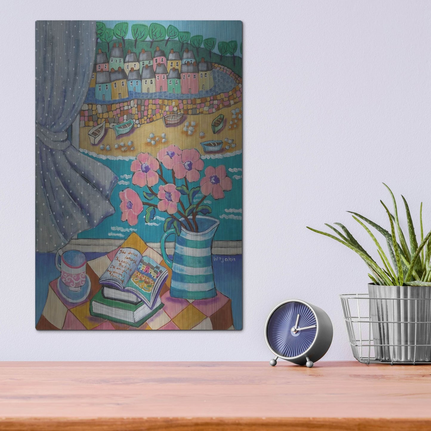 Luxe Metal Art 'An Artist View of Cornwall' by Holly Wojhan, Metal Wall Art,12x16