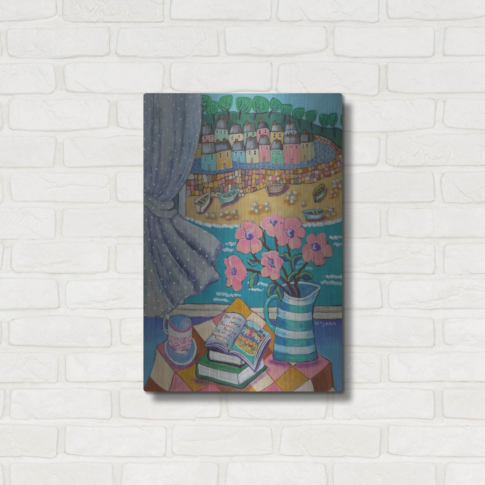 Luxe Metal Art 'An Artist View of Cornwall' by Holly Wojhan, Metal Wall Art,16x24