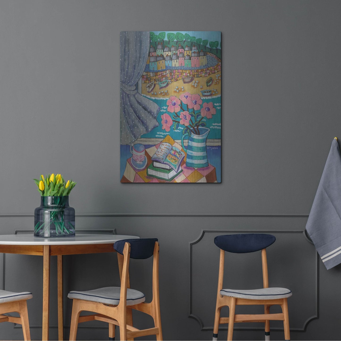 Luxe Metal Art 'An Artist View of Cornwall' by Holly Wojhan, Metal Wall Art,24x36