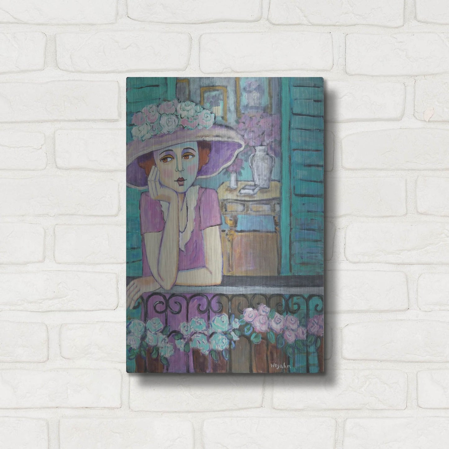 Luxe Metal Art 'Le Balcon' by Holly Wojhan, Metal Wall Art,12x16