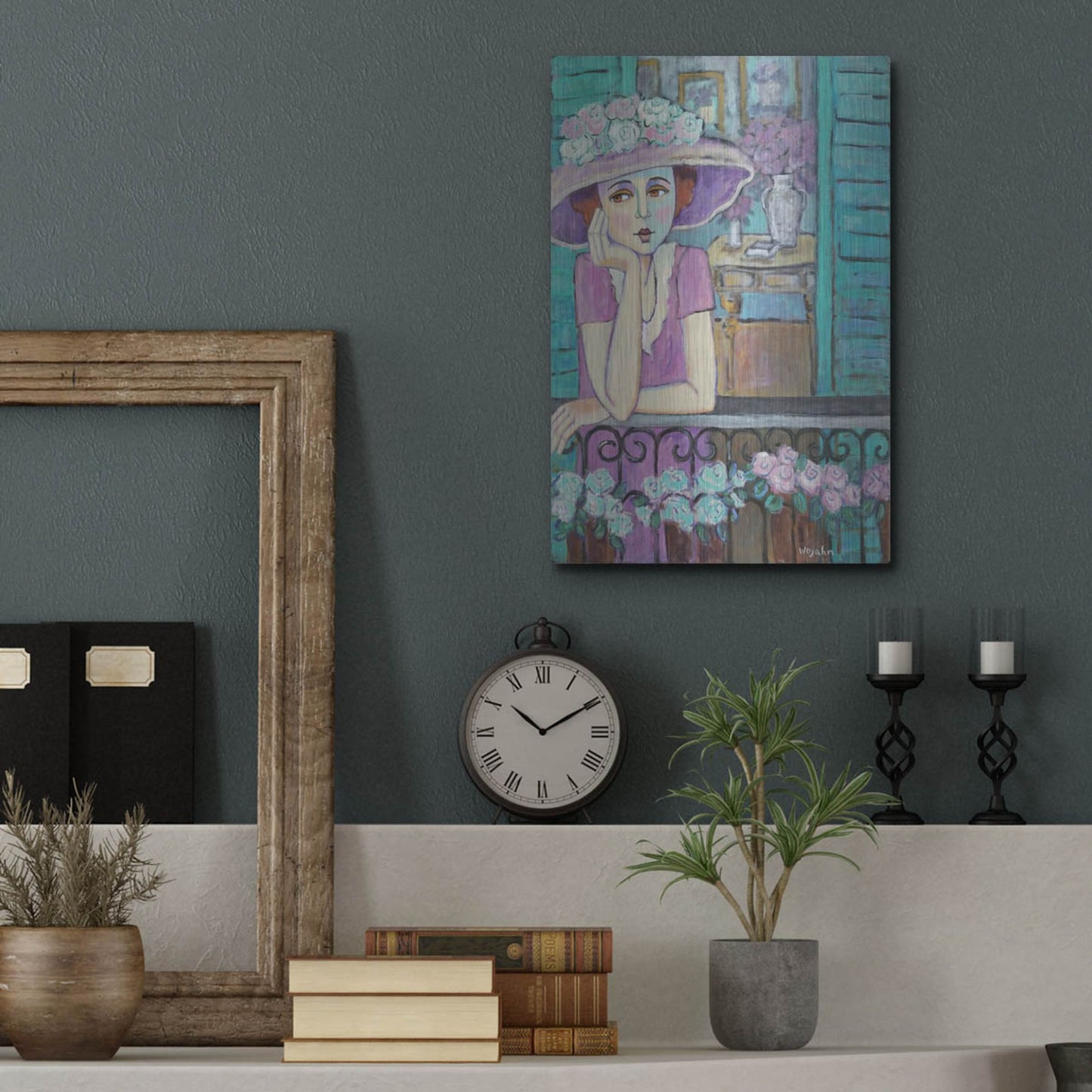 Luxe Metal Art 'Le Balcon' by Holly Wojhan, Metal Wall Art,12x16