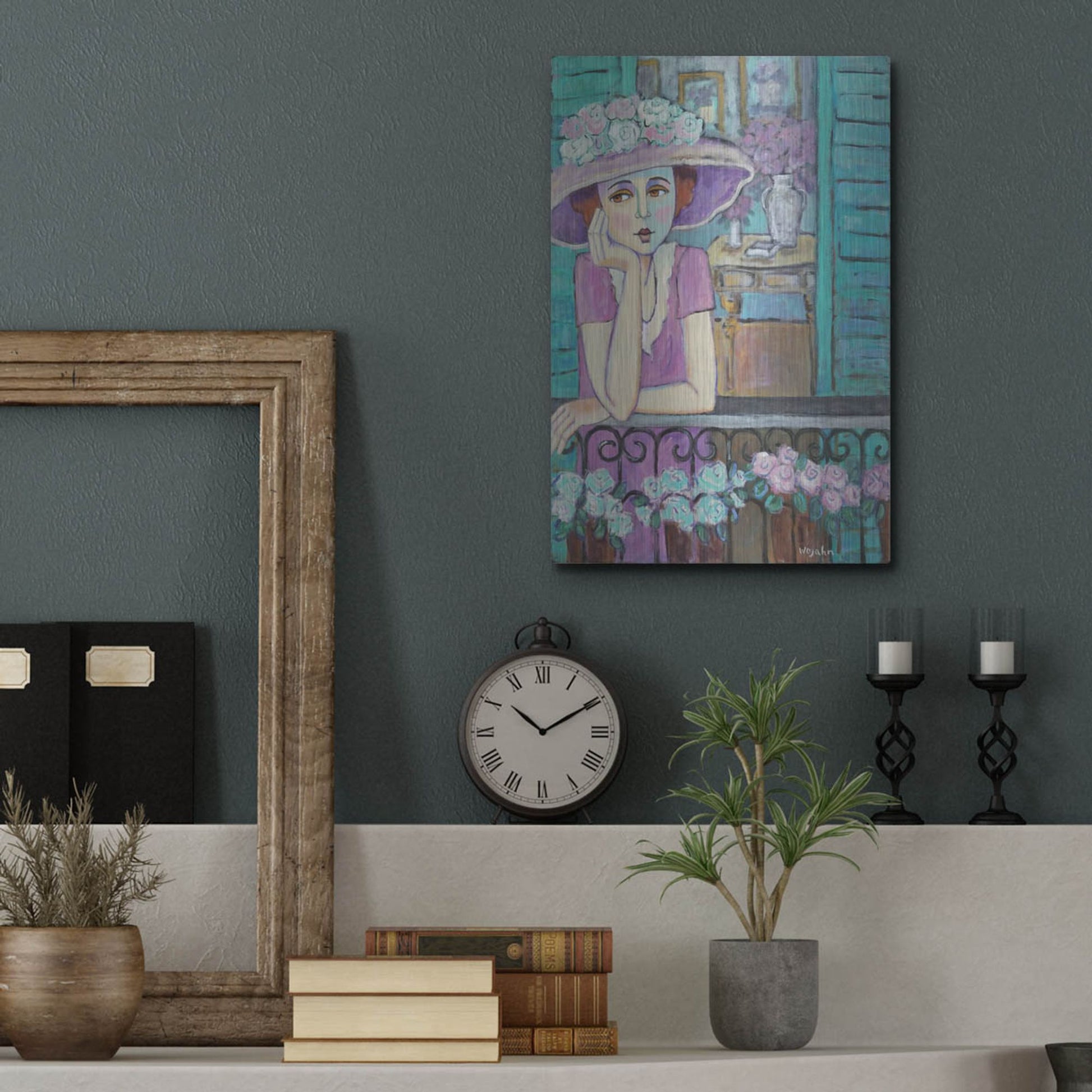 Luxe Metal Art 'Le Balcon' by Holly Wojhan, Metal Wall Art,12x16