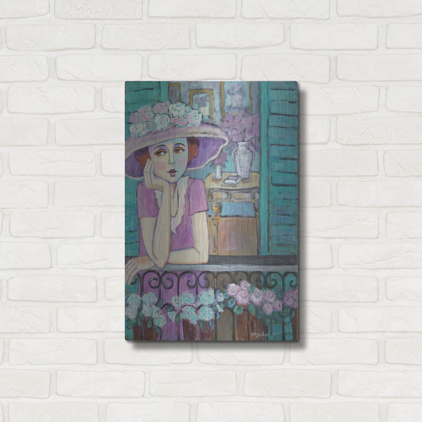 Luxe Metal Art 'Le Balcon' by Holly Wojhan, Metal Wall Art,16x24