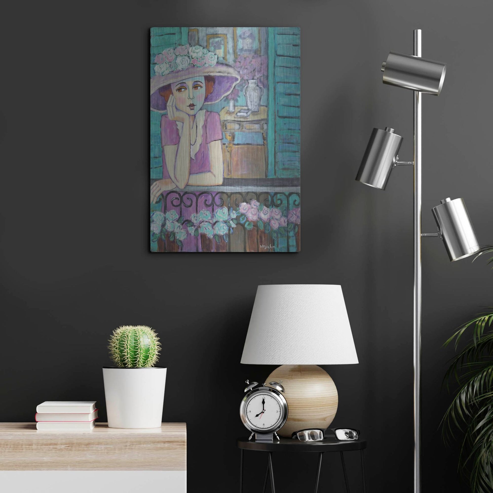 Luxe Metal Art 'Le Balcon' by Holly Wojhan, Metal Wall Art,16x24