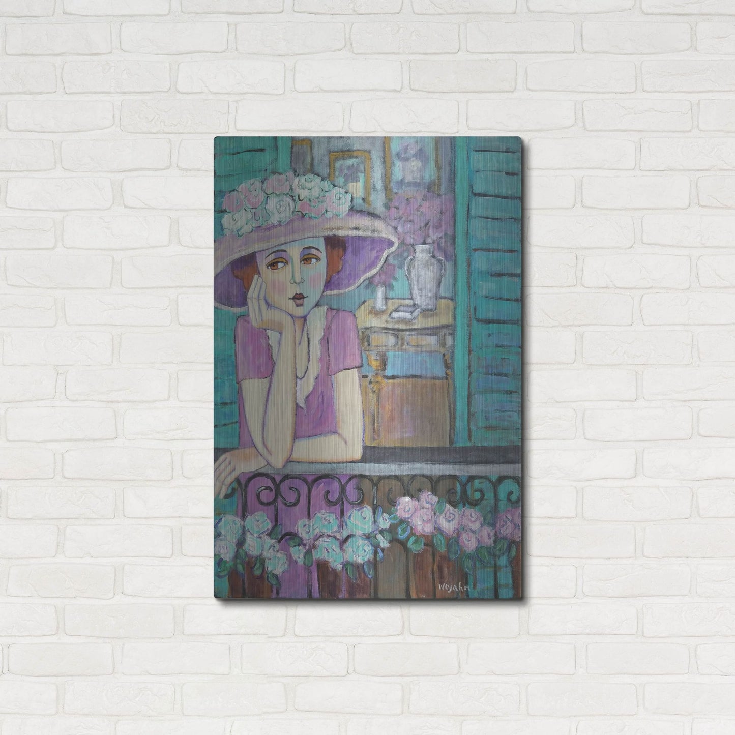 Luxe Metal Art 'Le Balcon' by Holly Wojhan, Metal Wall Art,24x36