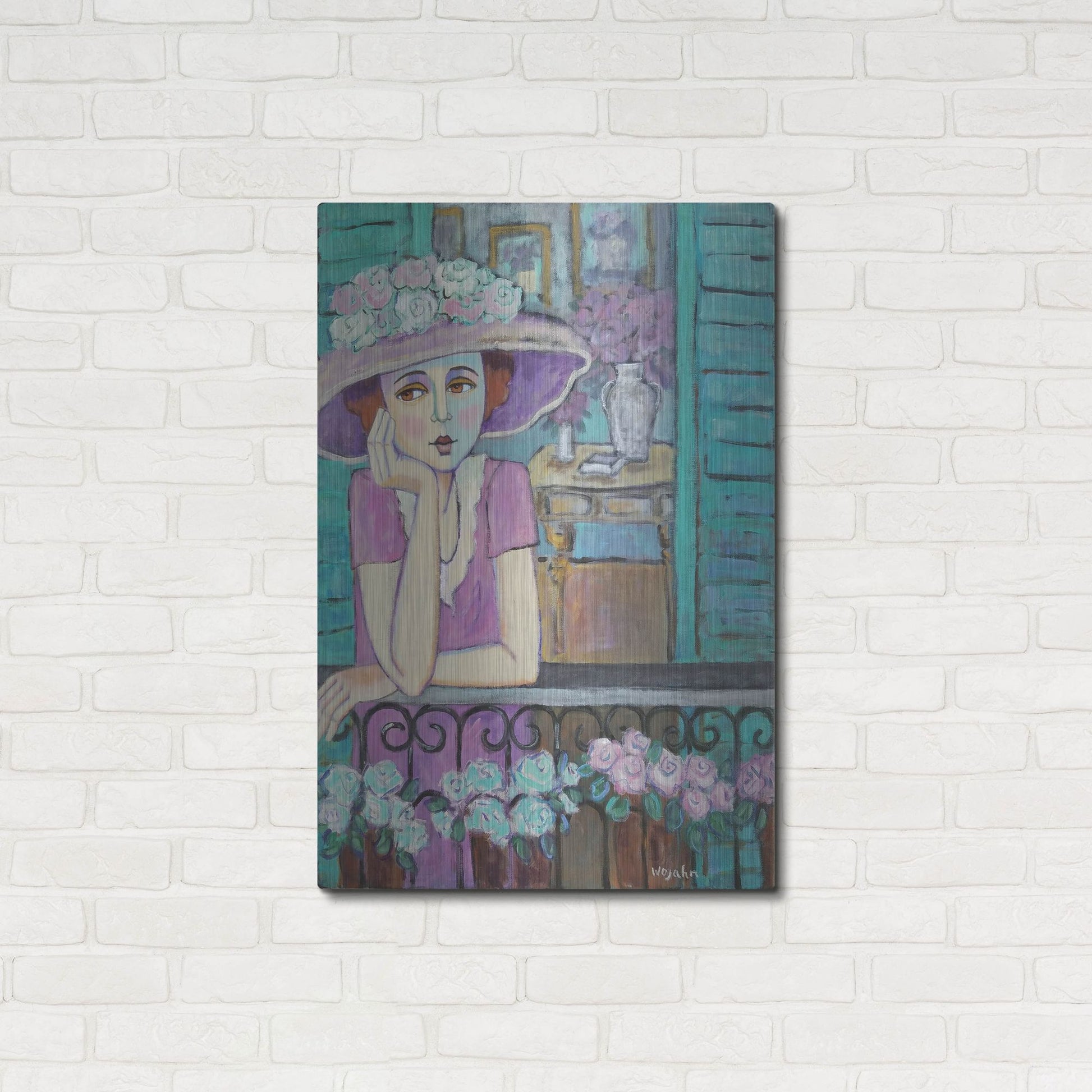 Luxe Metal Art 'Le Balcon' by Holly Wojhan, Metal Wall Art,24x36