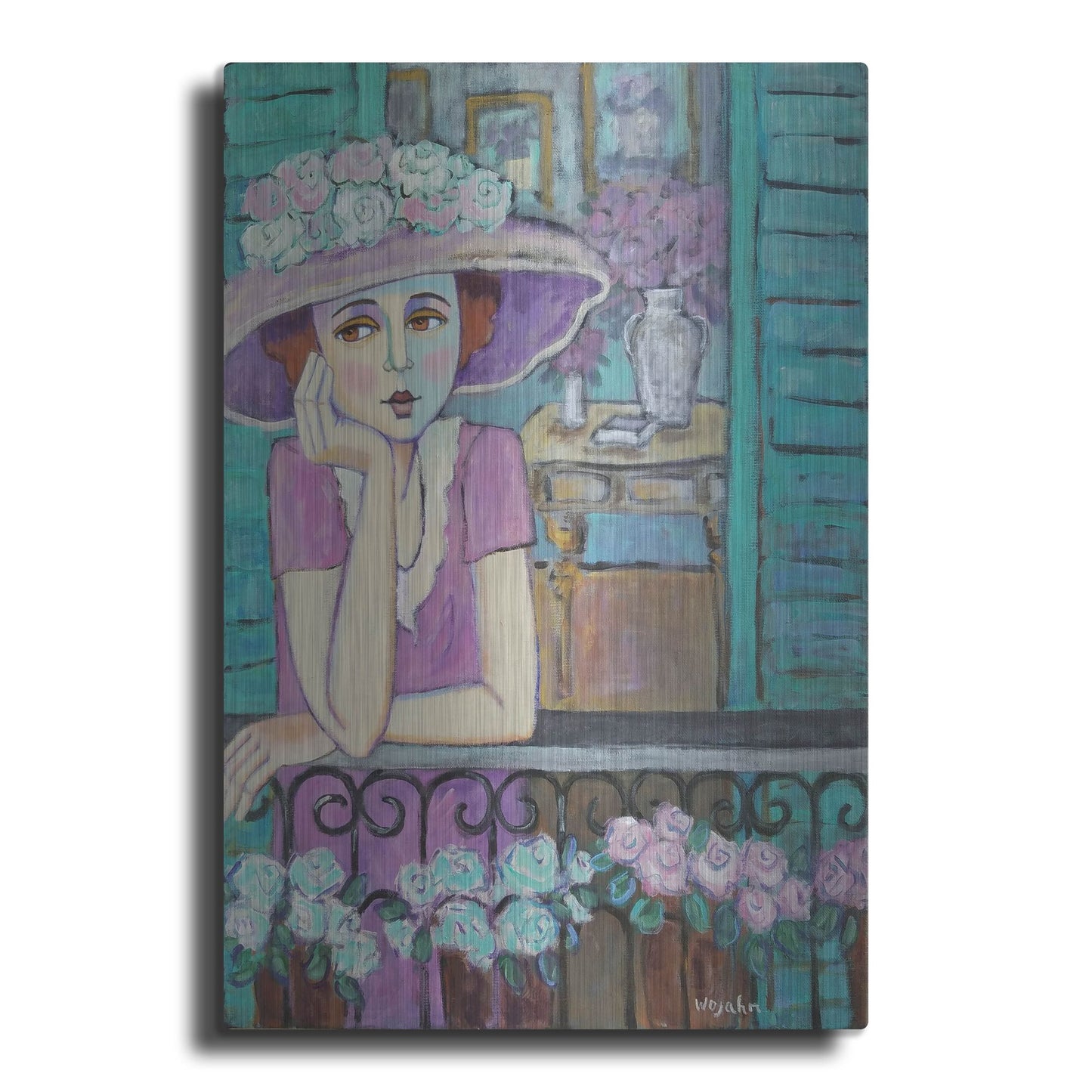 Luxe Metal Art 'Le Balcon' by Holly Wojhan, Metal Wall Art