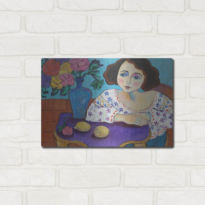 Luxe Metal Art 'Matisse Muse' by Holly Wojhan, Metal Wall Art,16x12