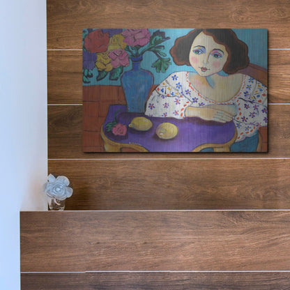 Luxe Metal Art 'Matisse Muse' by Holly Wojhan, Metal Wall Art,16x12