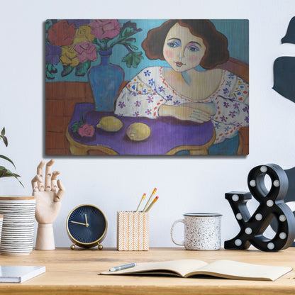 Luxe Metal Art 'Matisse Muse' by Holly Wojhan, Metal Wall Art,16x12