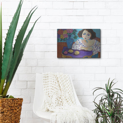 Luxe Metal Art 'Matisse Muse' by Holly Wojhan, Metal Wall Art,16x12