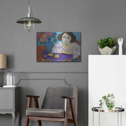 Luxe Metal Art 'Matisse Muse' by Holly Wojhan, Metal Wall Art,24x16