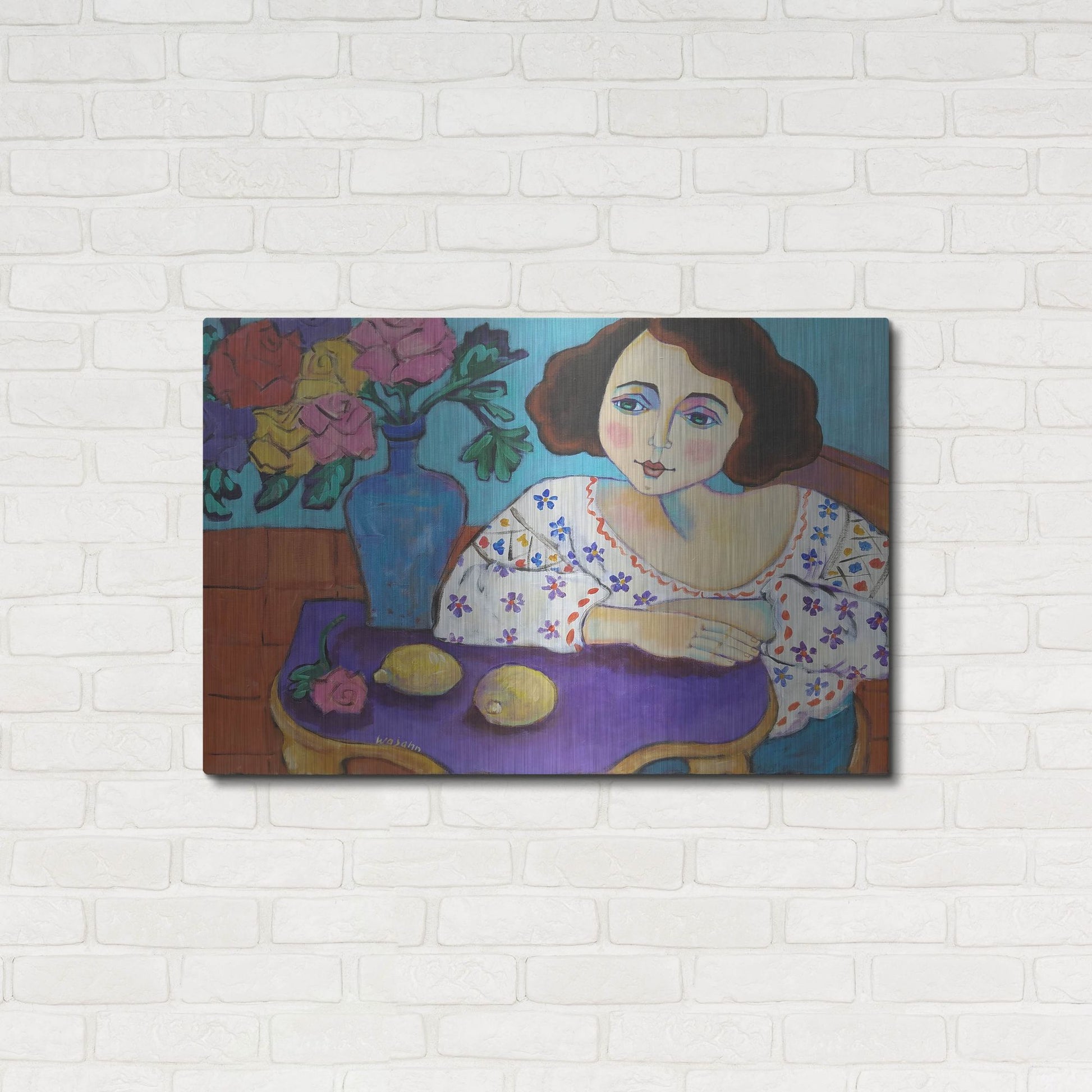 Luxe Metal Art 'Matisse Muse' by Holly Wojhan, Metal Wall Art,36x24