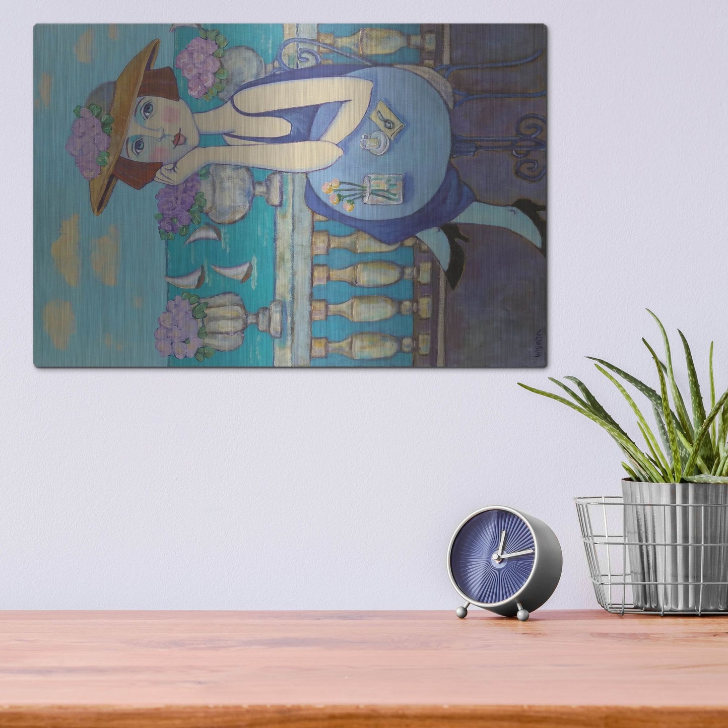 Luxe Metal Art 'Reviera' by Holly Wojhan, Metal Wall Art,16x12