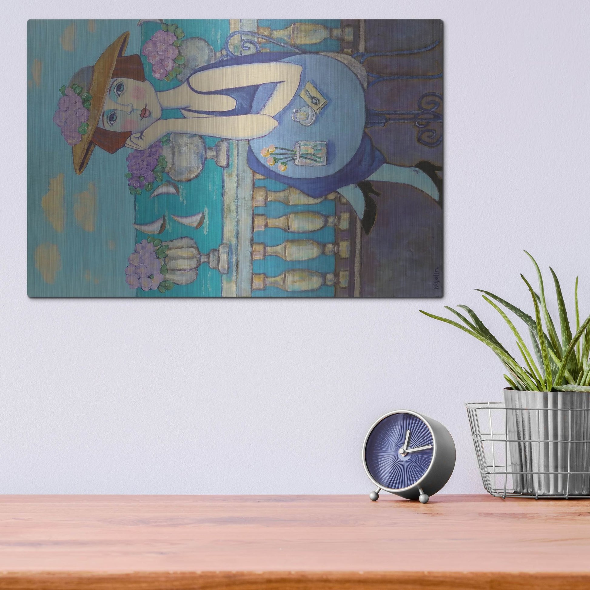 Luxe Metal Art 'Reviera' by Holly Wojhan, Metal Wall Art,16x12