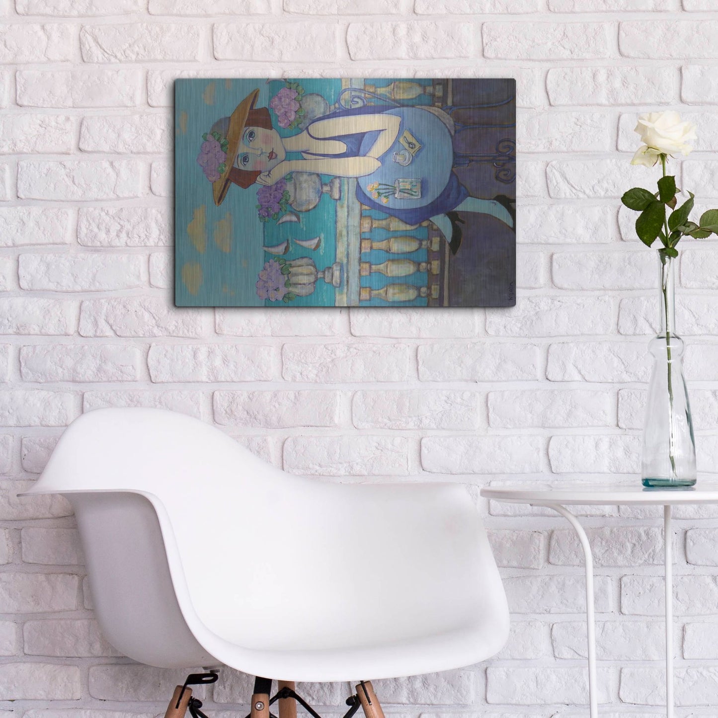 Luxe Metal Art 'Reviera' by Holly Wojhan, Metal Wall Art,24x16