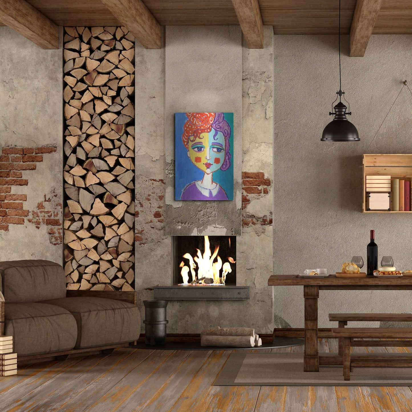 Luxe Metal Art 'Violet Haired' by Holly Wojhan, Metal Wall Art,24x36