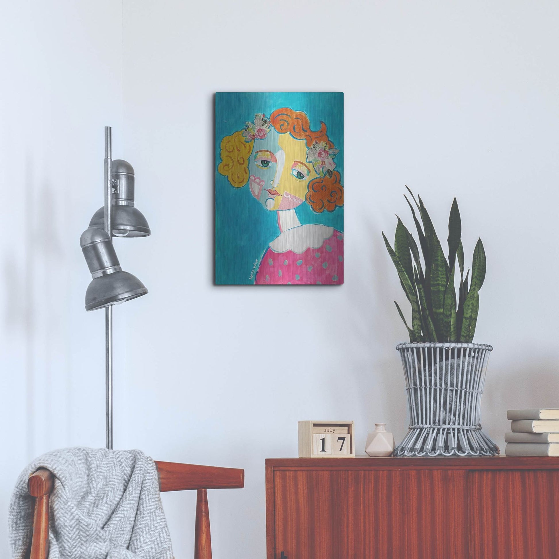 Luxe Metal Art 'Flower Head' by Holly Wojhan, Metal Wall Art,16x24