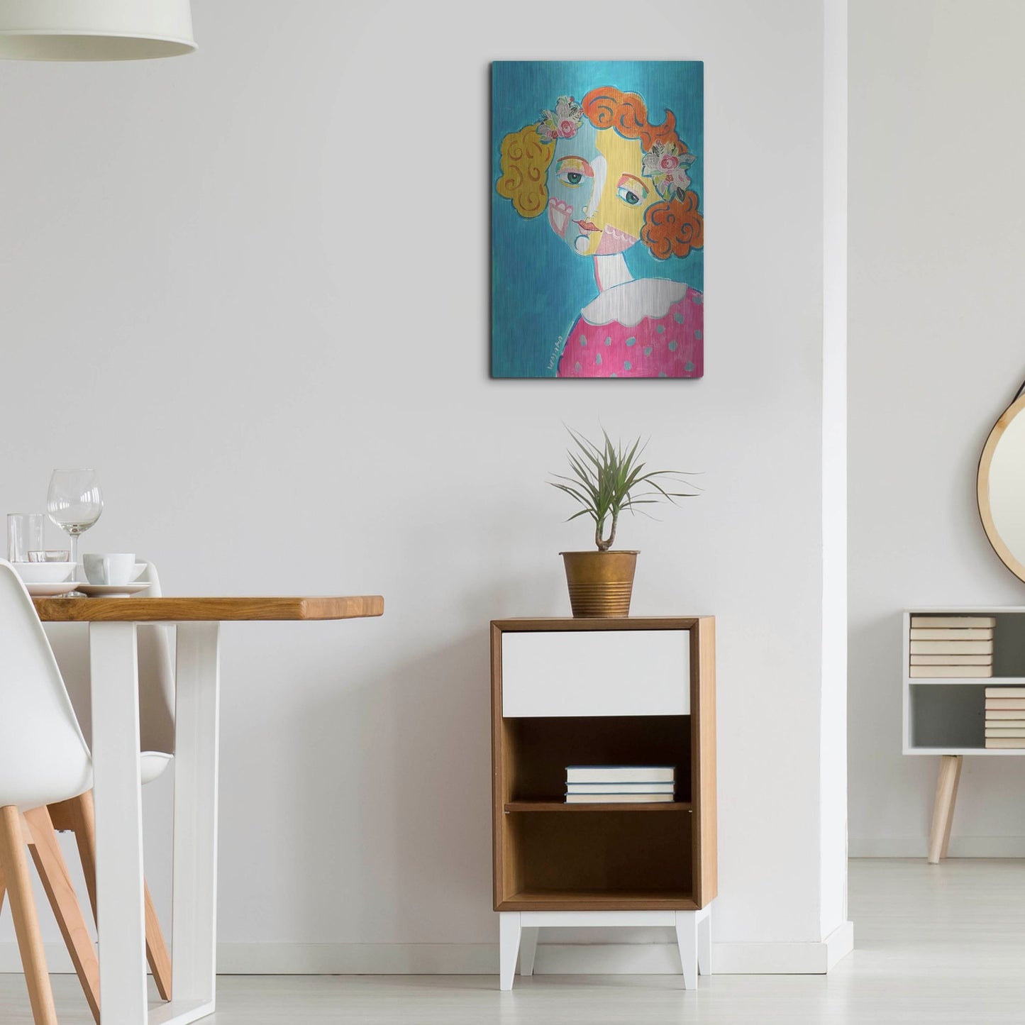 Luxe Metal Art 'Flower Head' by Holly Wojhan, Metal Wall Art,16x24