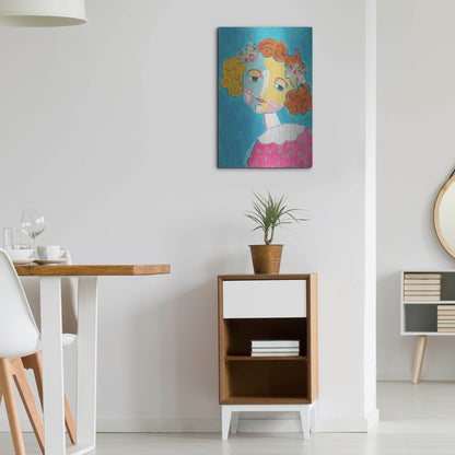 Luxe Metal Art 'Flower Head' by Holly Wojhan, Metal Wall Art,16x24