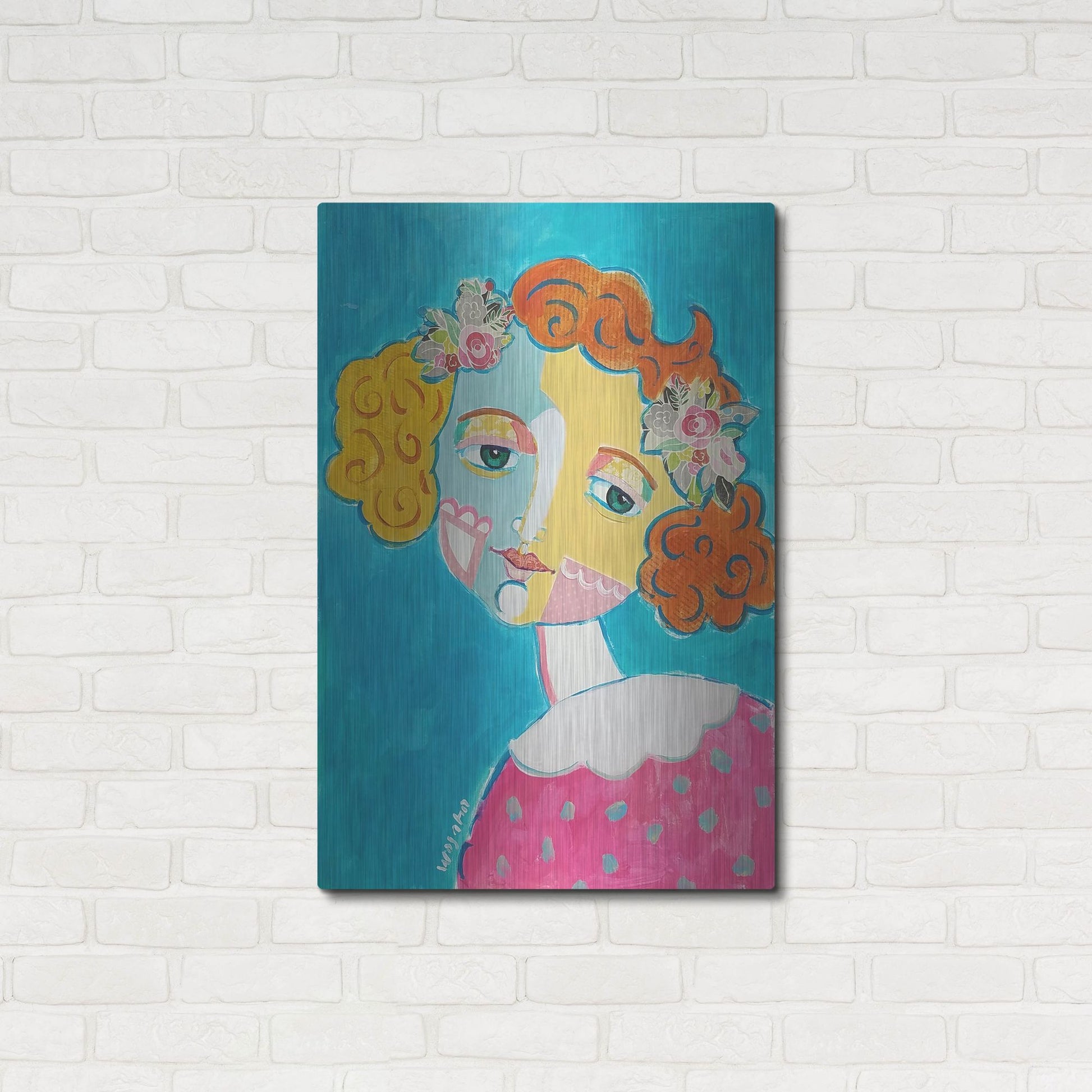 Luxe Metal Art 'Flower Head' by Holly Wojhan, Metal Wall Art,24x36