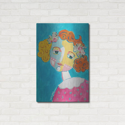 Luxe Metal Art 'Flower Head' by Holly Wojhan, Metal Wall Art,24x36