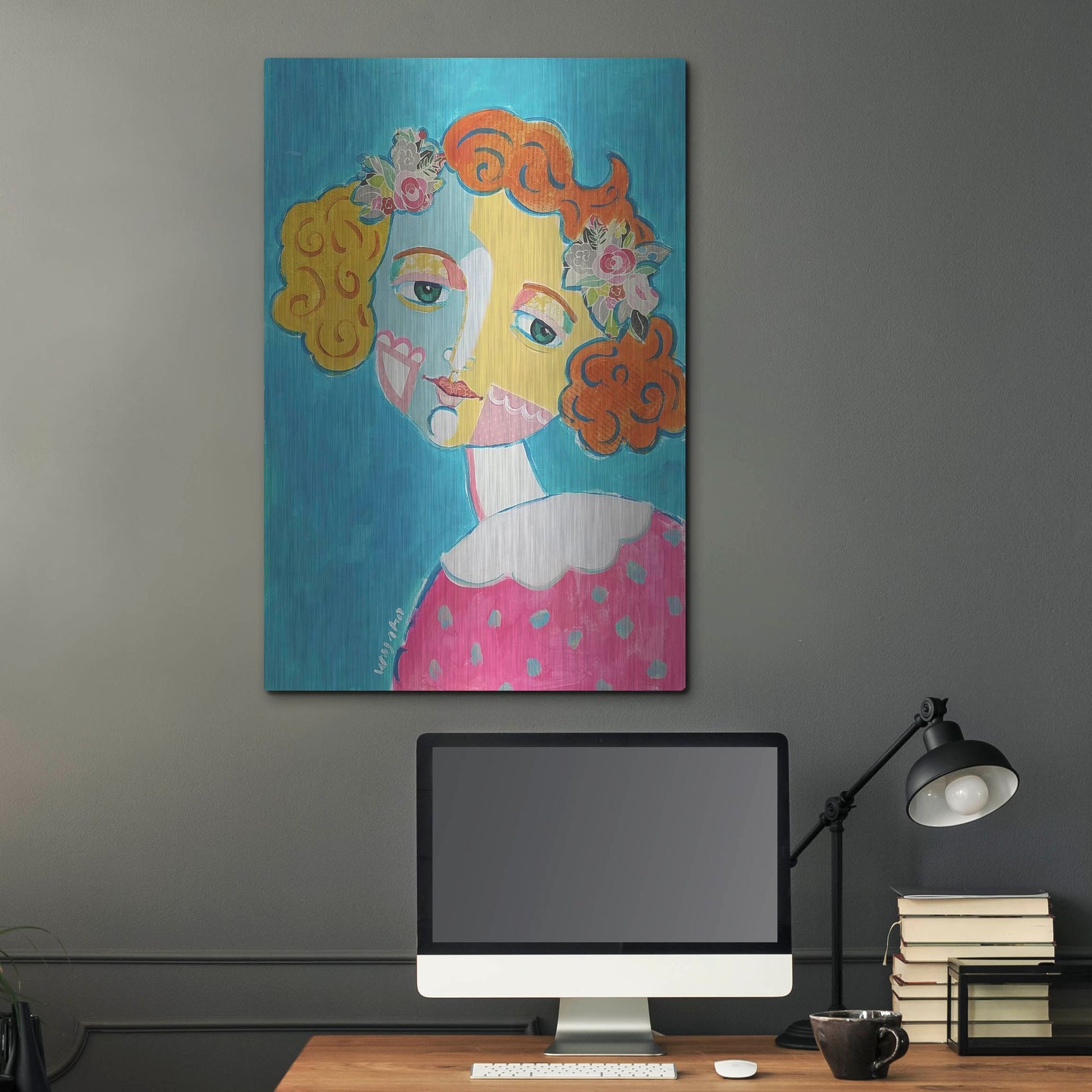 Luxe Metal Art 'Flower Head' by Holly Wojhan, Metal Wall Art,24x36