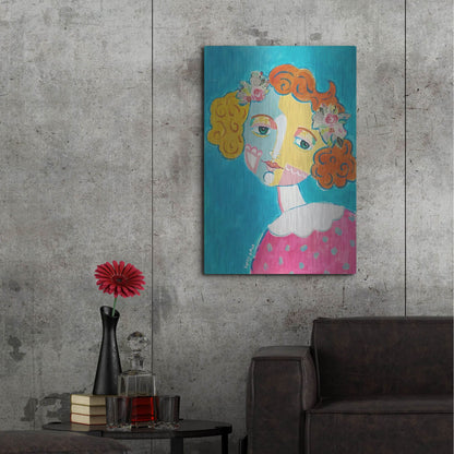 Luxe Metal Art 'Flower Head' by Holly Wojhan, Metal Wall Art,24x36