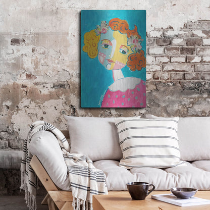 Luxe Metal Art 'Flower Head' by Holly Wojhan, Metal Wall Art,24x36