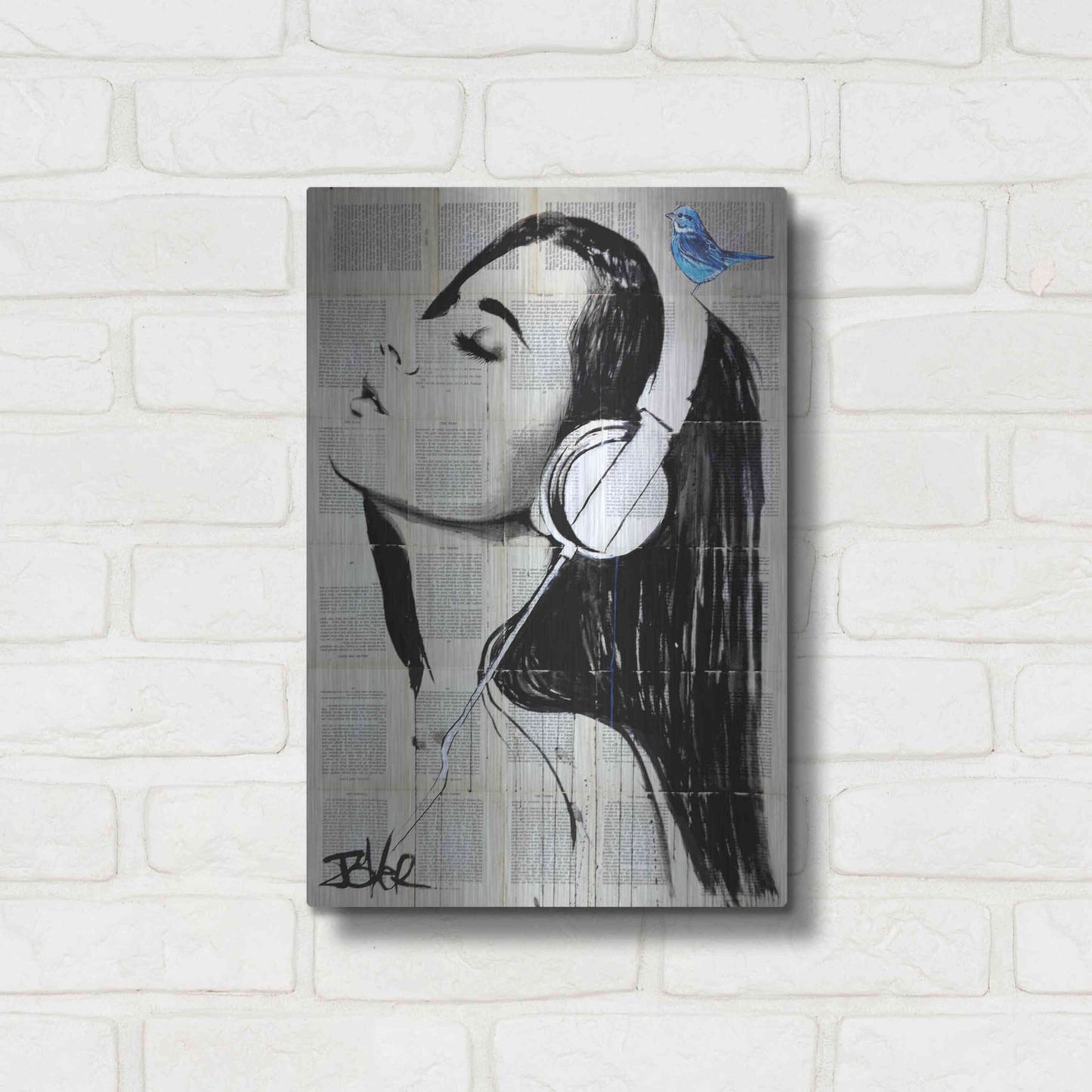 Luxe Metal Art 'Big Audio' by Loui Jover, Metal Wall Art,12x16