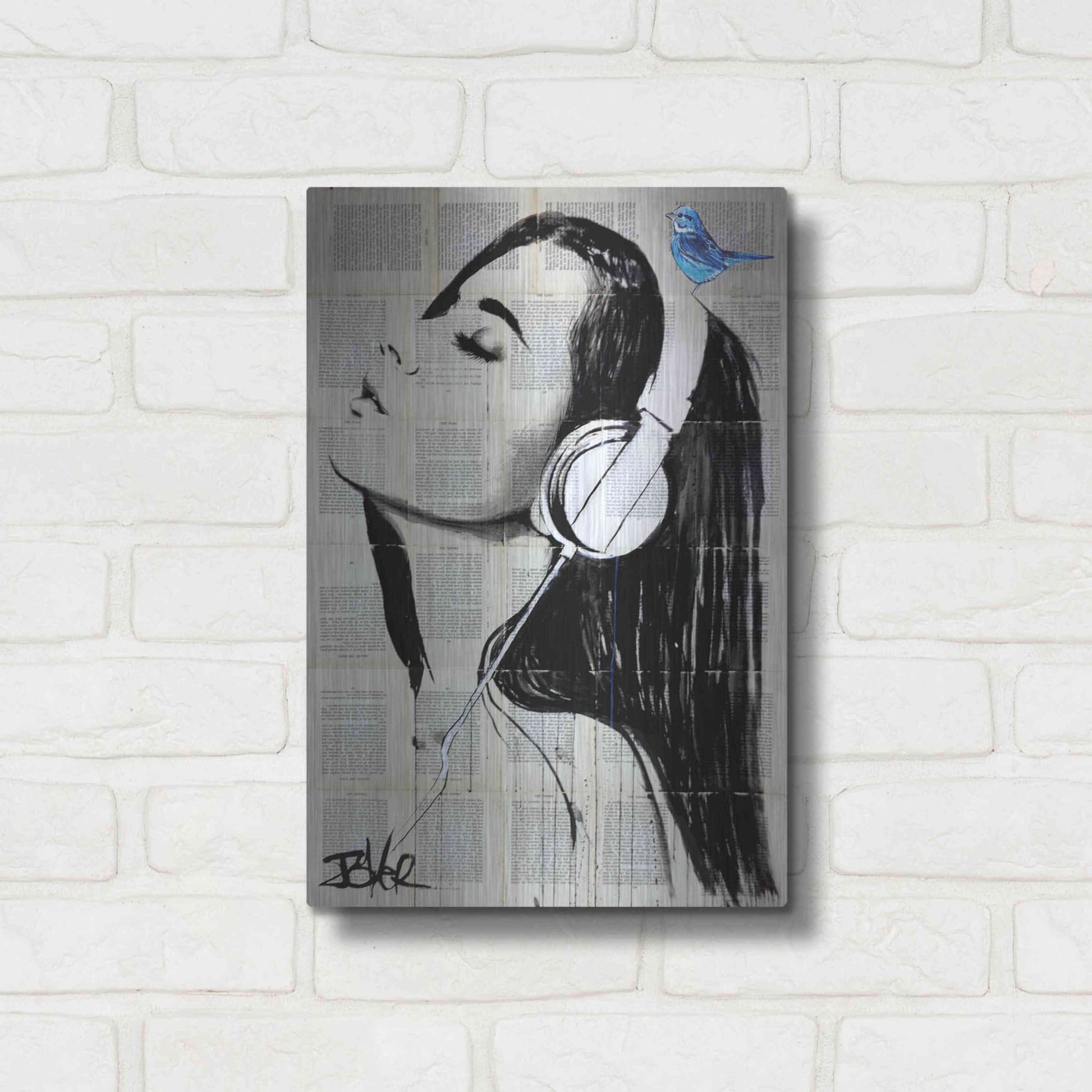 Luxe Metal Art 'Big Audio' by Loui Jover, Metal Wall Art,12x16