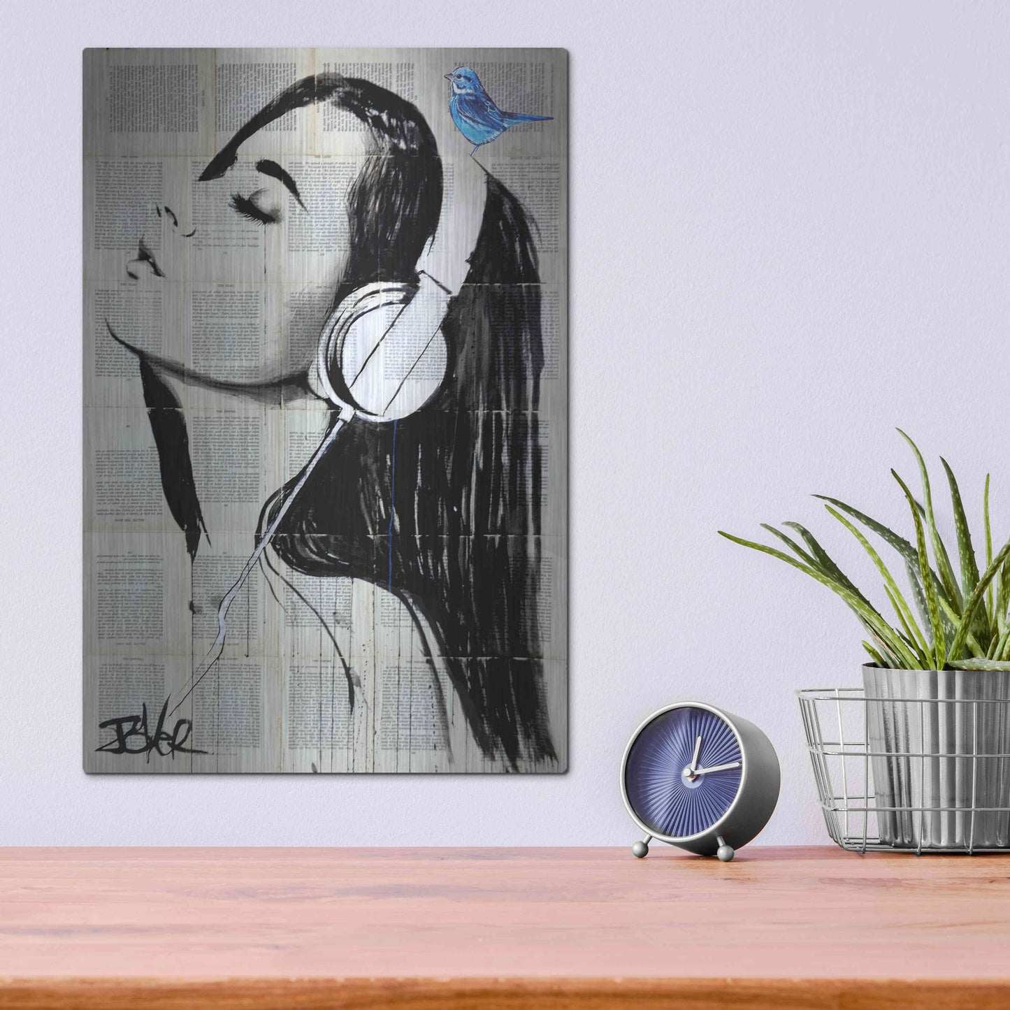 Luxe Metal Art 'Big Audio' by Loui Jover, Metal Wall Art,12x16