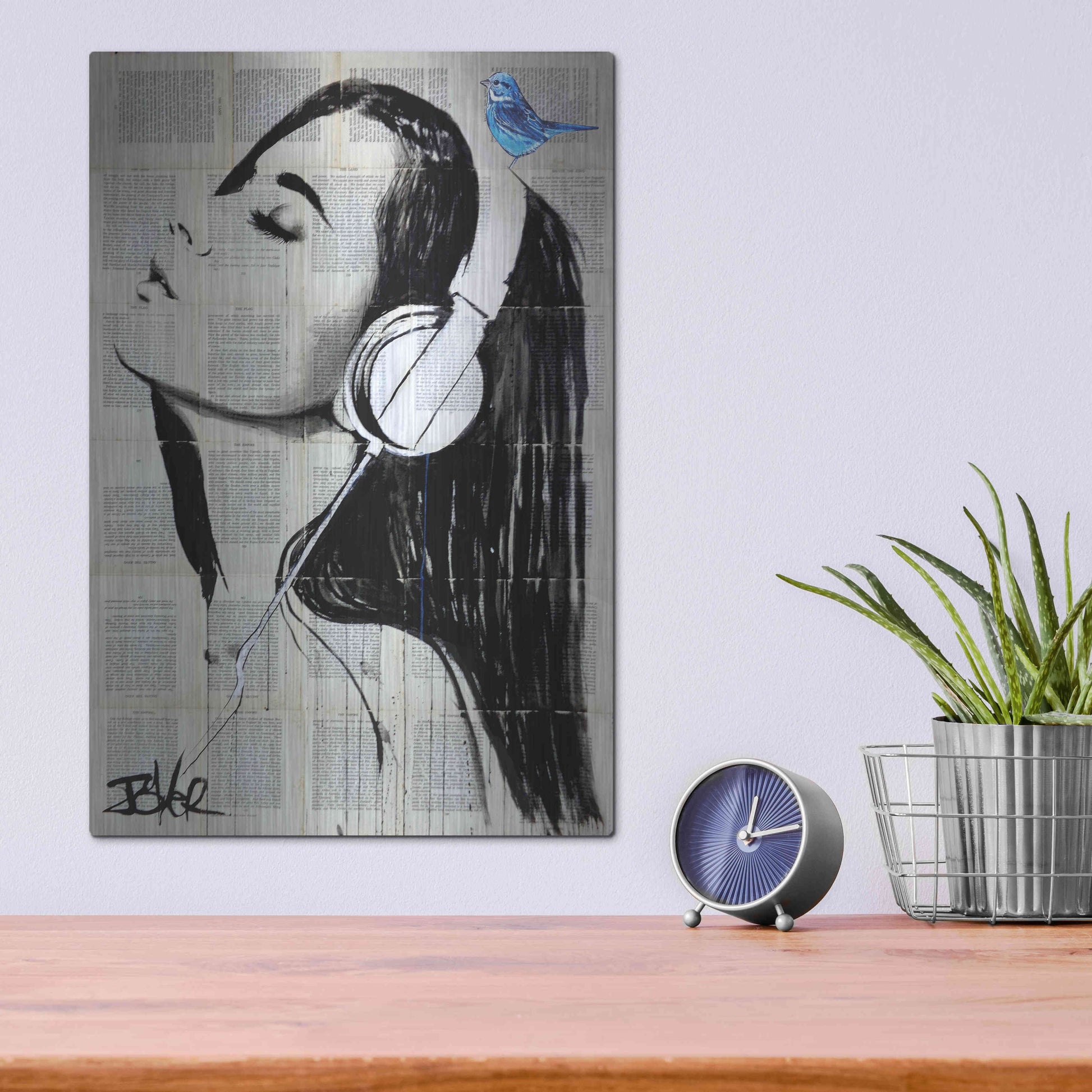 Luxe Metal Art 'Big Audio' by Loui Jover, Metal Wall Art,12x16