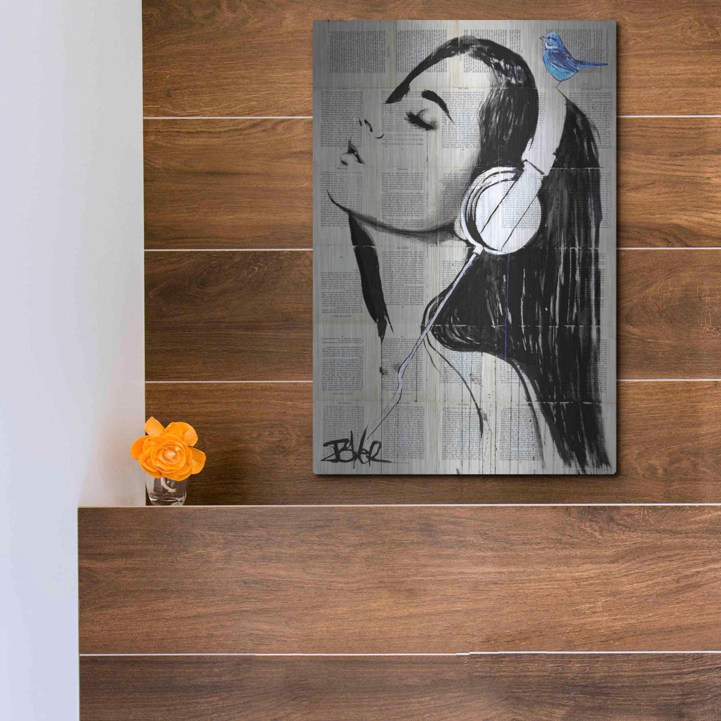 Luxe Metal Art 'Big Audio' by Loui Jover, Metal Wall Art,12x16