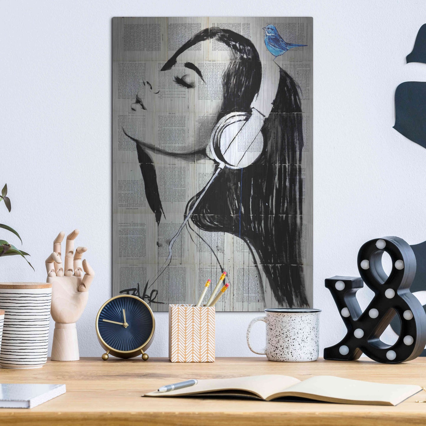 Luxe Metal Art 'Big Audio' by Loui Jover, Metal Wall Art,12x16