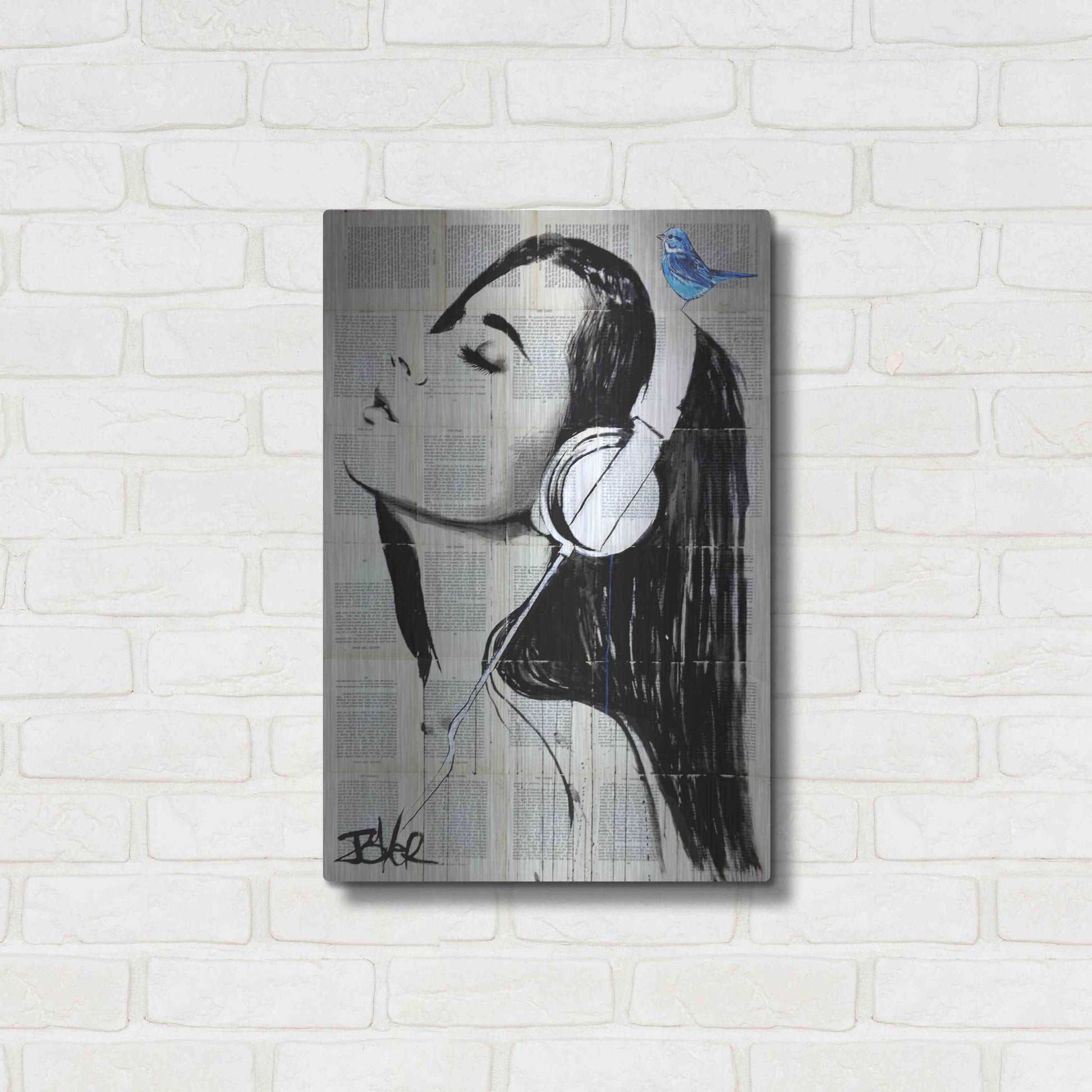 Luxe Metal Art 'Big Audio' by Loui Jover, Metal Wall Art,16x24
