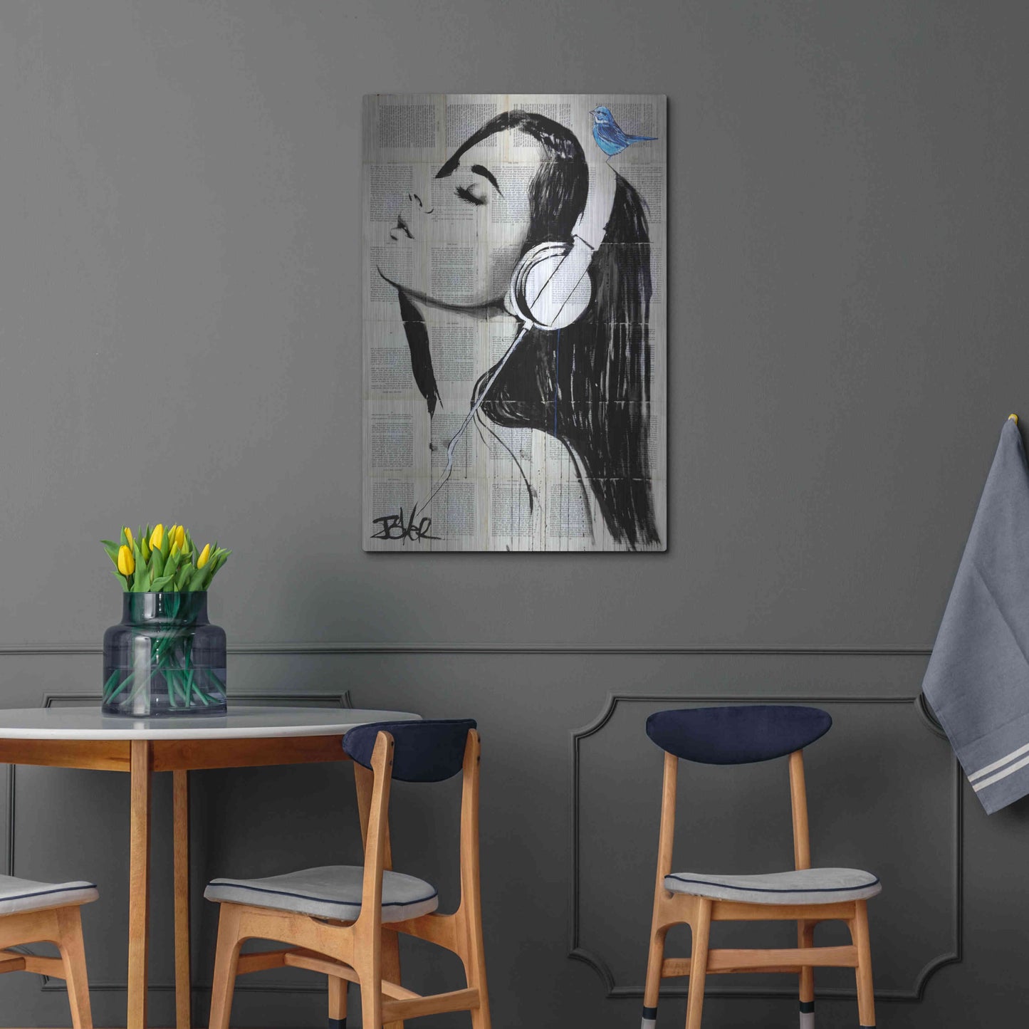 Luxe Metal Art 'Big Audio' by Loui Jover, Metal Wall Art,24x36