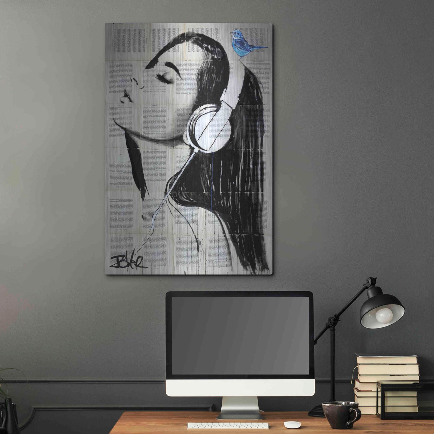 Luxe Metal Art 'Big Audio' by Loui Jover, Metal Wall Art,24x36