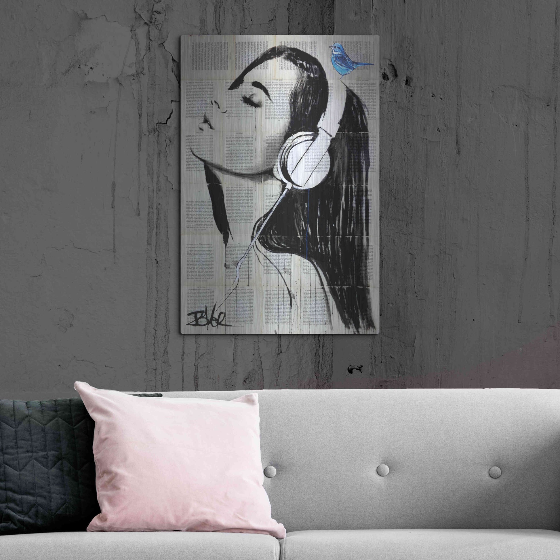 Luxe Metal Art 'Big Audio' by Loui Jover, Metal Wall Art,24x36