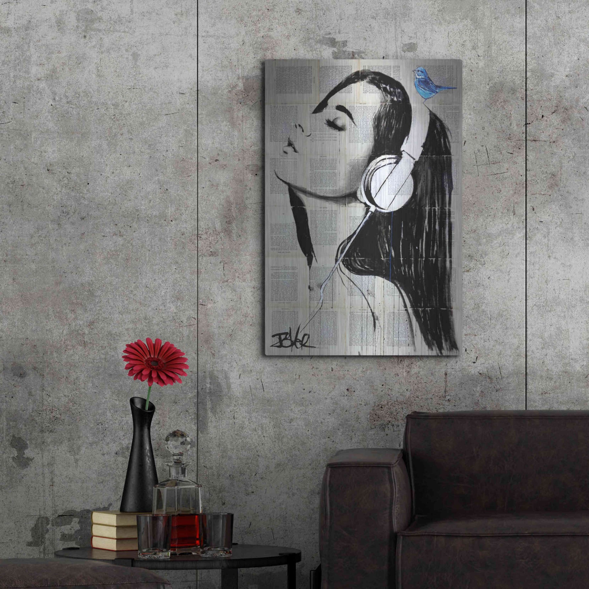Luxe Metal Art 'Big Audio' by Loui Jover, Metal Wall Art,24x36