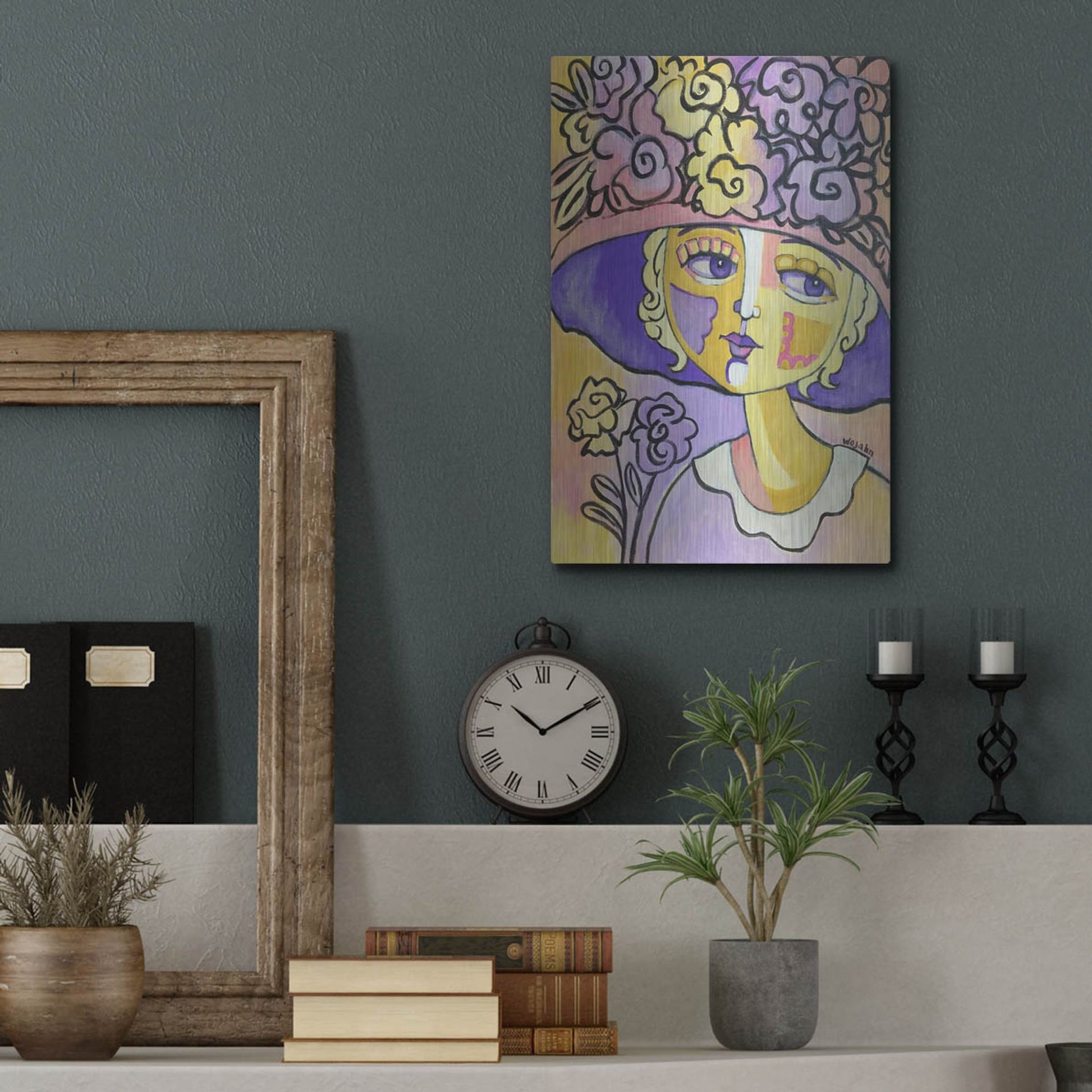 Luxe Metal Art 'Golden Lady' by Holly Wojhan, Metal Wall Art,12x16