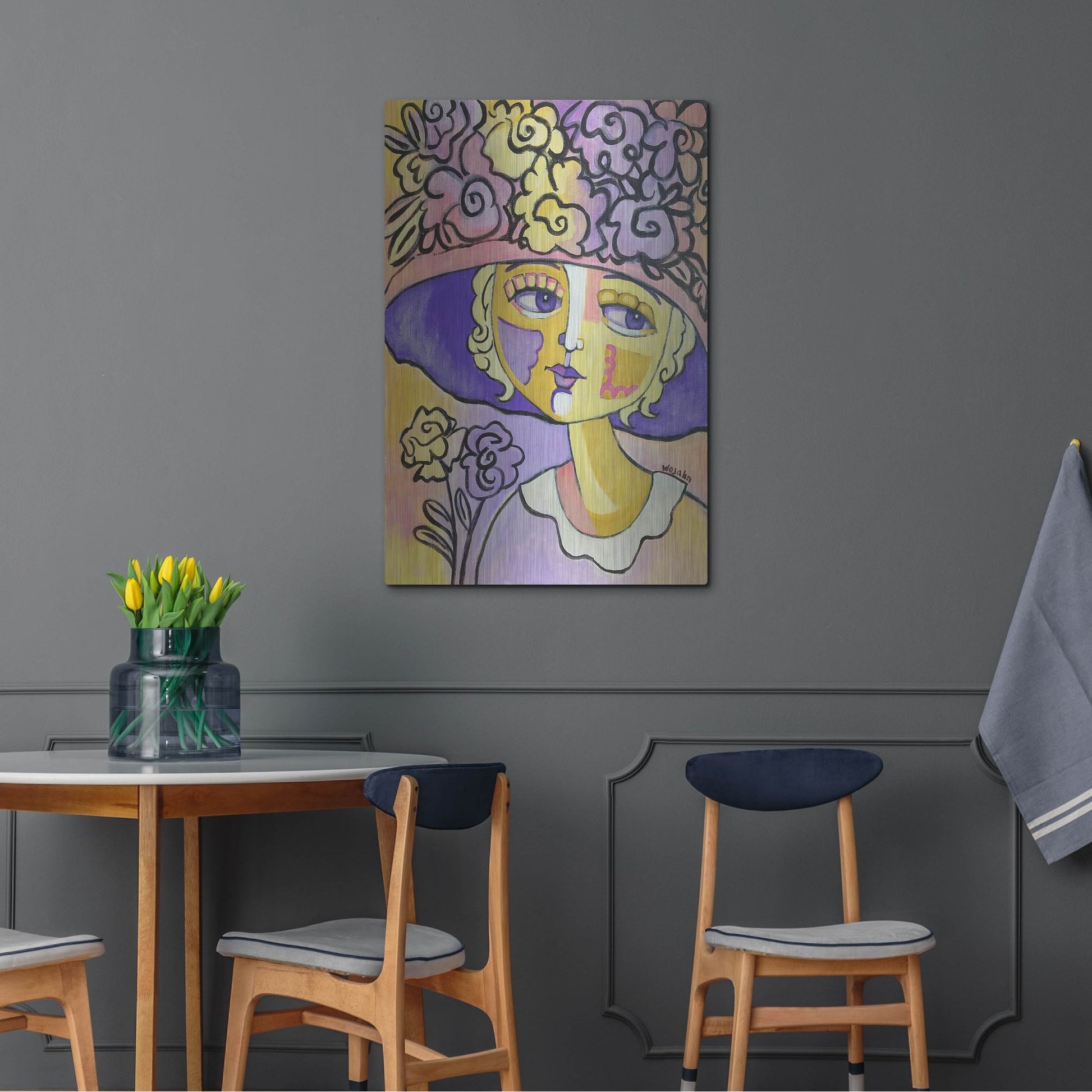 Luxe Metal Art 'Golden Lady' by Holly Wojhan, Metal Wall Art,24x36