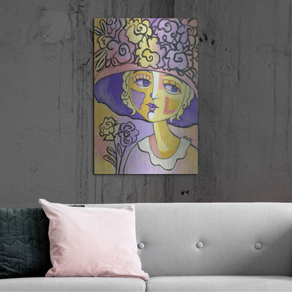 Luxe Metal Art 'Golden Lady' by Holly Wojhan, Metal Wall Art,24x36