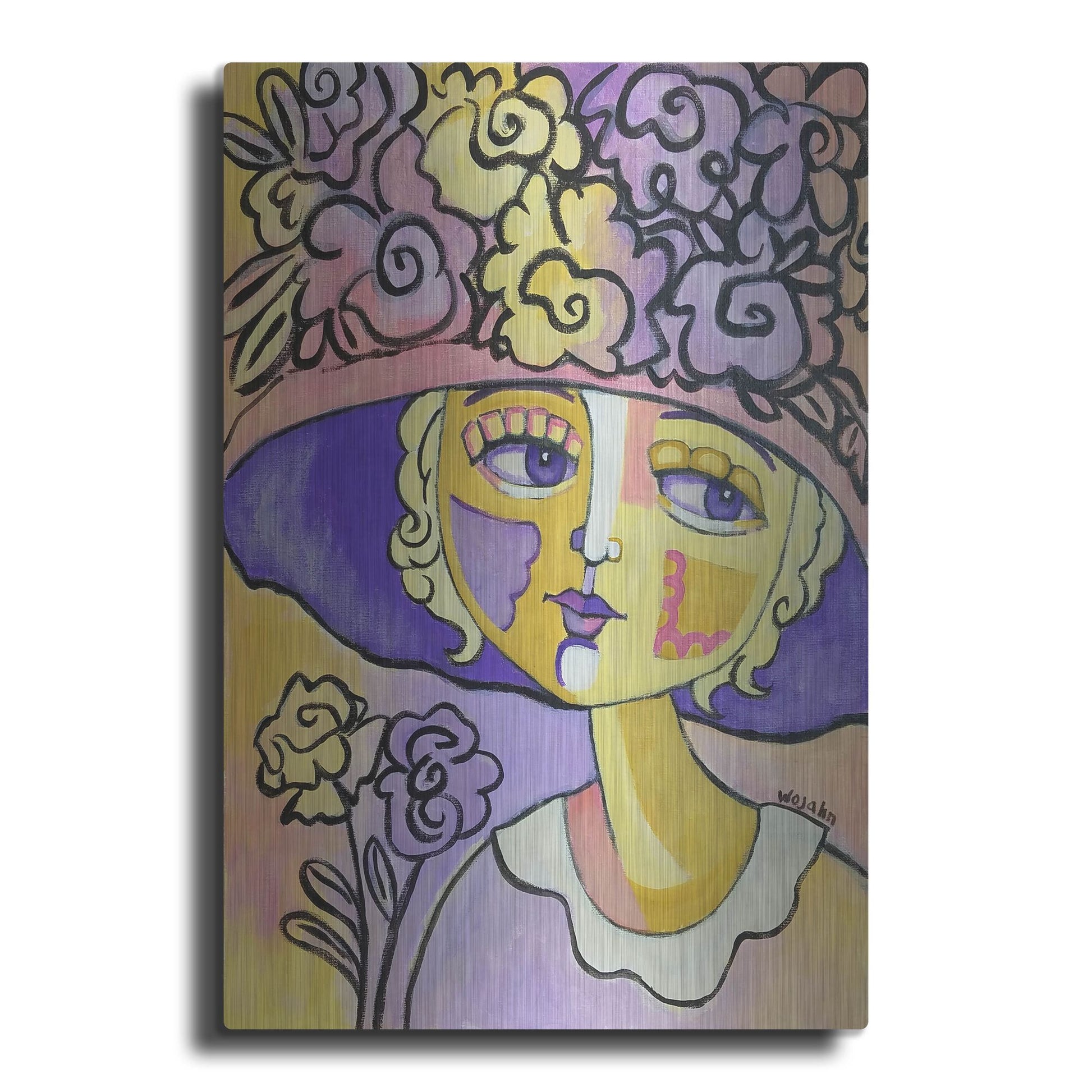 Luxe Metal Art 'Golden Lady' by Holly Wojhan, Metal Wall Art