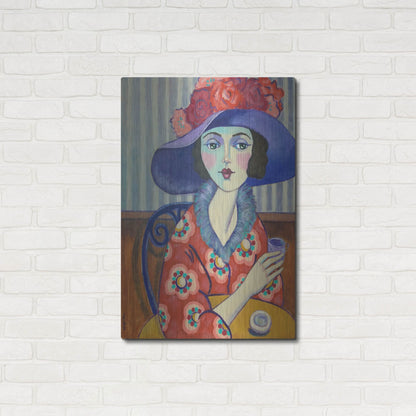 Luxe Metal Art 'Woman in Red' by Holly Wojhan, Metal Wall Art,24x36