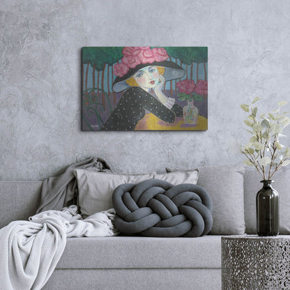 Luxe Metal Art 'Cafe Sous les Arbes' by Holly Wojhan, Metal Wall Art,36x24