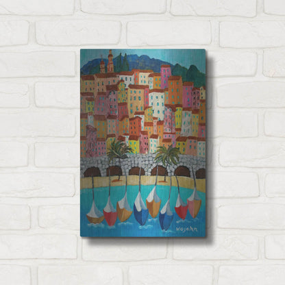 Luxe Metal Art 'Vieux Menton' by Holly Wojhan, Metal Wall Art,12x16