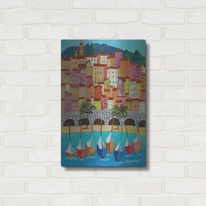 Luxe Metal Art 'Vieux Menton' by Holly Wojhan, Metal Wall Art,16x24