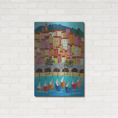 Luxe Metal Art 'Vieux Menton' by Holly Wojhan, Metal Wall Art,24x36