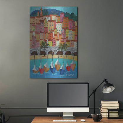 Luxe Metal Art 'Vieux Menton' by Holly Wojhan, Metal Wall Art,24x36